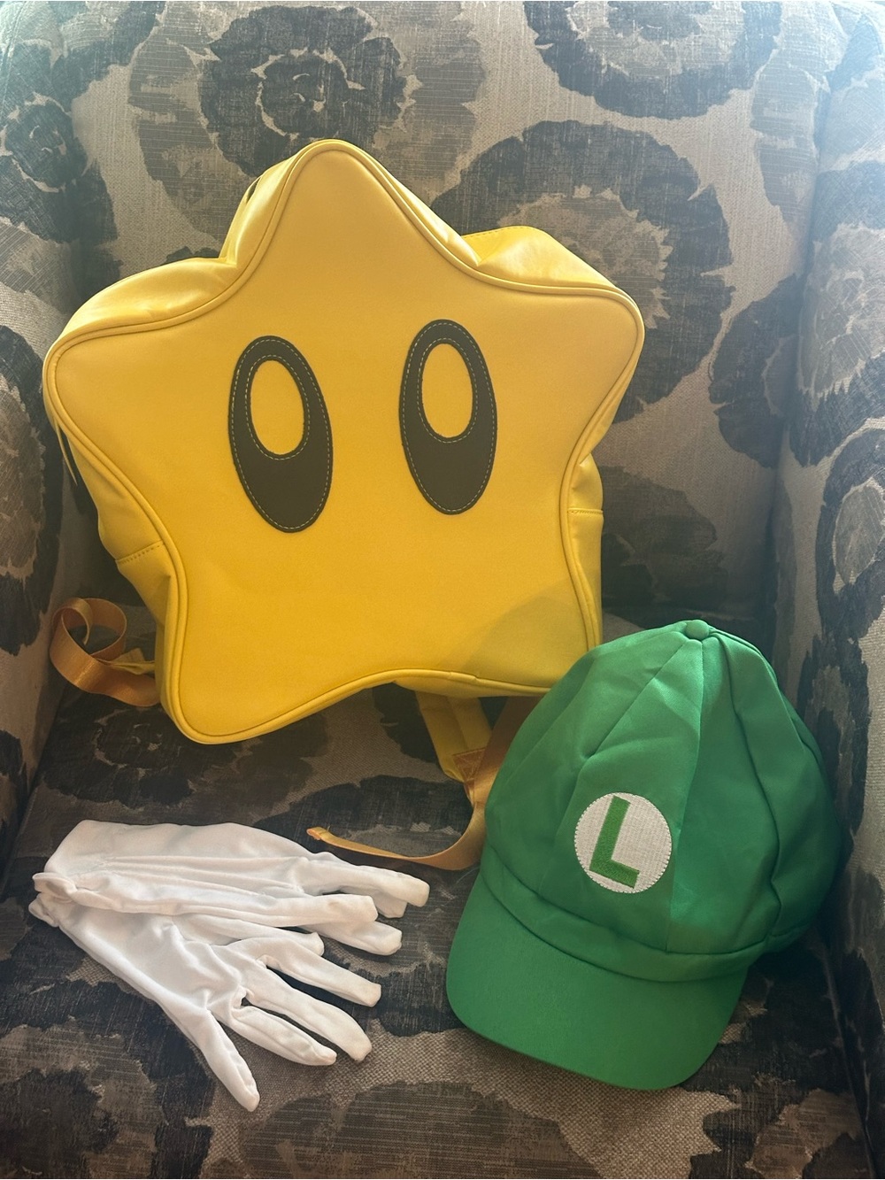Luigi Hat | Star Backpack | Gloves
